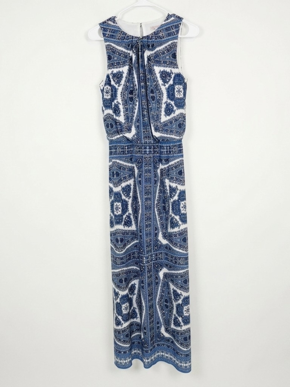 Cb Established 1962 Women's Sleeveless Blue Paisley Maxi Dress Size 6 #237